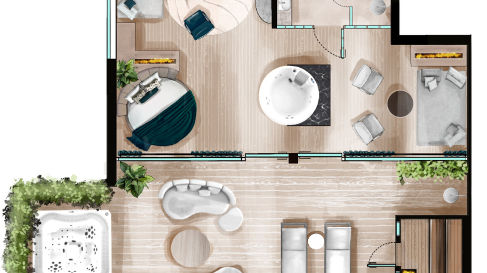 Sky Loft & SPA Suite – Open-Space Wellness-Suite mit Whirlpool und ...